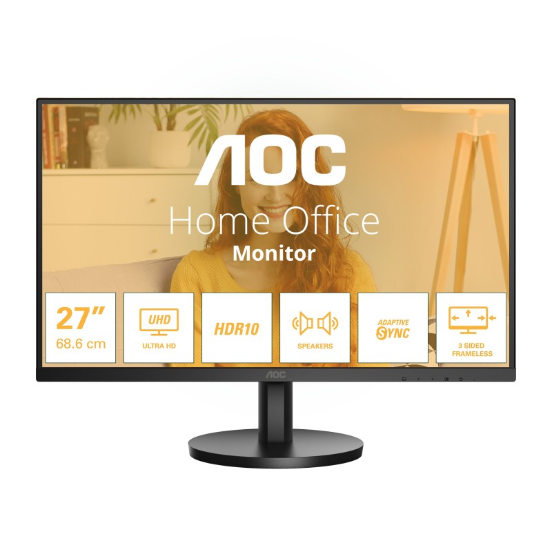 AOC B3 U27B3A écran plat de PC 68,6 cm (27") 3840 x 2160 pixels 4K Ultra HD LCD Noir AOC B3 U27B3A écran plat de PC 68,6 cm (27") 3840 x 2160 pixels 4K Ultra HD LCD Noir