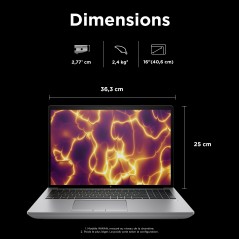HP ZBook Fury G11 Intel® Core™ i7 i7-14700HX Station de travail mobile 40,6 cm (16") WUXGA 32 Go DDR5-SDRAM 1 To SSD NVIDIA RTX