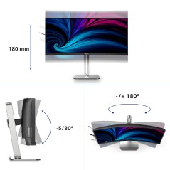Philips 5000 series 34B2U5600C 00 écran plat de PC 86,4 cm (34") 3440 x 1440 pixels Dual QHD LCD Gris