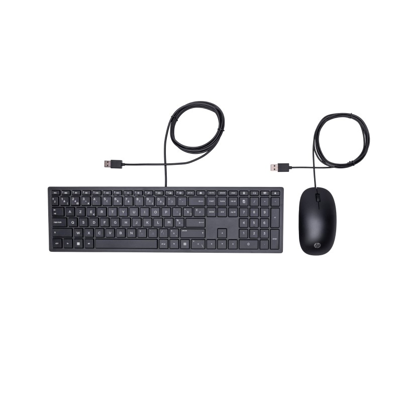 HP Pavilion Wired Keyboard and Mouse 400 clavier Souris incluse Bureau USB AZERTY Belge Noir