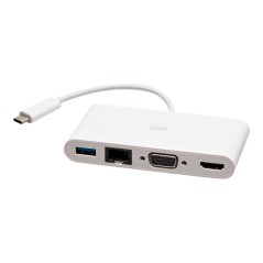 USB-C to HDMI VGA RJ45 Adapter White