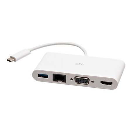 USB-C to HDMI VGA RJ45 Adapter White