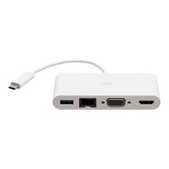USB-C to HDMI VGA RJ45 Adapter White
