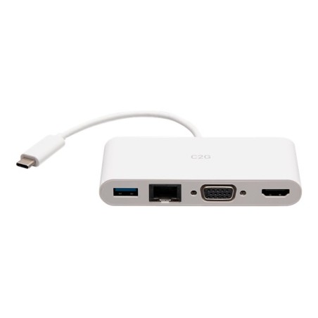 USB-C to HDMI VGA RJ45 Adapter White