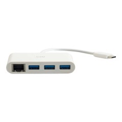 USB-C Ethernet And 3-Port USB Hub White