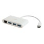 USB-C Ethernet and 3-Port USB Hub White