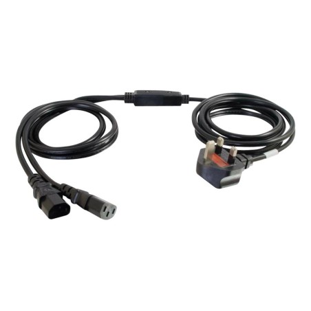 Cbl/3m BS 1363 to 2x C13 Y-Cable