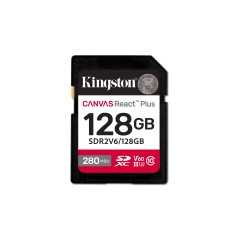 Kingston Technology 128GB Canvas React Plus SDXC UHS-II 280R 100W U3 V60 for Full HD 4K