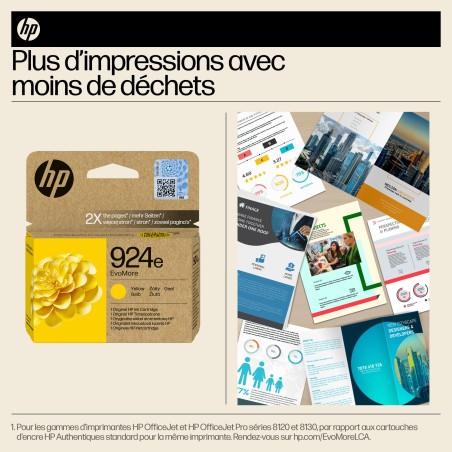 HP 924e Cartouche d’encre authentique Jaune EvoMore