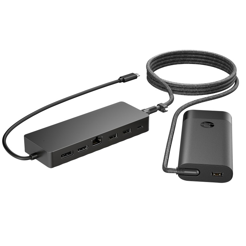 HP Ensemble combiné concentrateur USB-C et chargeur pour PC portable Universal HP Ensemble combiné concentrateur USB-C et chargeur pour PC portable Universal