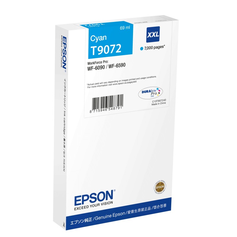 Epson C13T90724N cartouche d'encre 1 pièce(s) Original Rendement extra (super) élevé Cyan Epson C13T90724N cartouche d'encre 1 pièce(s) Original Rendement extra (super) élevé Cyan