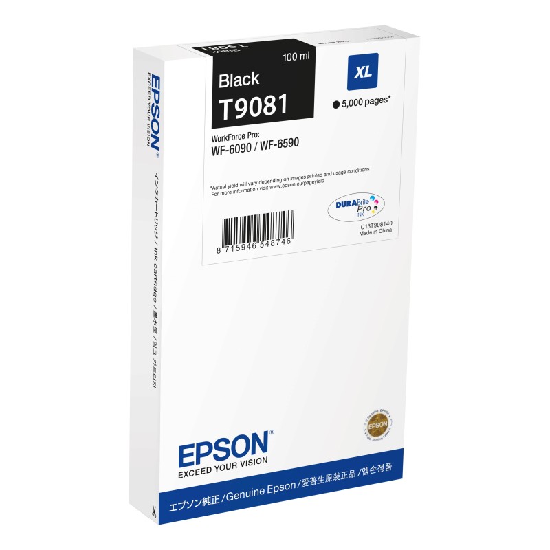 Epson C13T90814N cartouche d'encre 1 pièce(s) Original Rendement élevé (XL) Noir Epson C13T90814N cartouche d'encre 1 pièce(s) Original Rendement élevé (XL) Noir