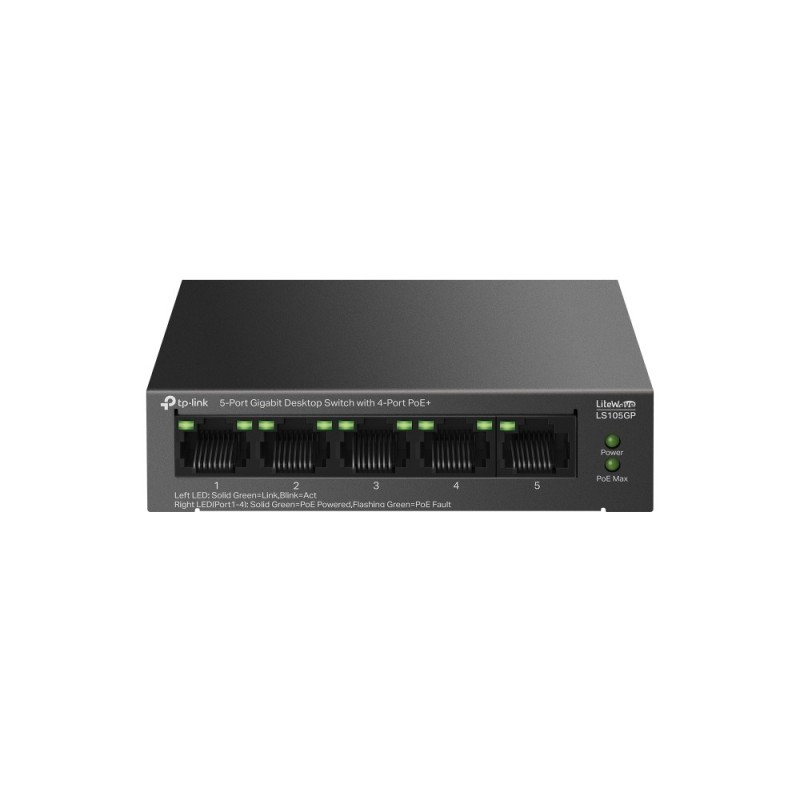 TP-Link LiteWave LS105GP commutateur réseau Non-géré Gigabit Ethernet (10/100/1000) Connexion Ethernet, supportant TP-Link LiteWave LS105GP commutateur réseau Non-géré Gigabit Ethernet (10/100/1000) Connexion Ethernet, supportant