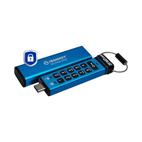 Kingston Technology IronKey Keypad 200C USB-C de 512 Go, FIPS 140-3 niveau 3 AES-256
