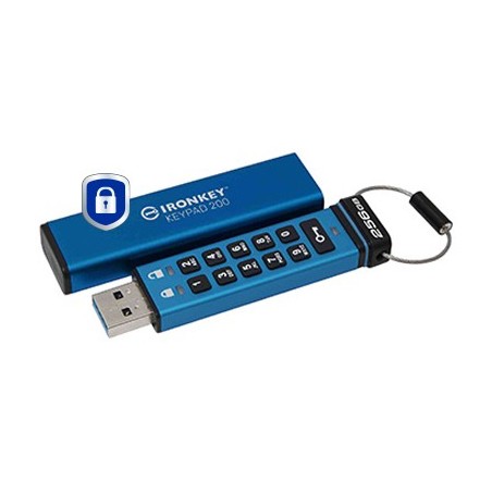 Kingston Technology IronKey Keypad 200 de 256 Go, FIPS 140-3 niveau 3, chiffrement AES-256