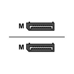 Câble DP Male vers DP Male 1.80m - Noir