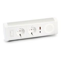 POWEE DESK: DOUBLE EU Pwr SOCKET w 1 USB