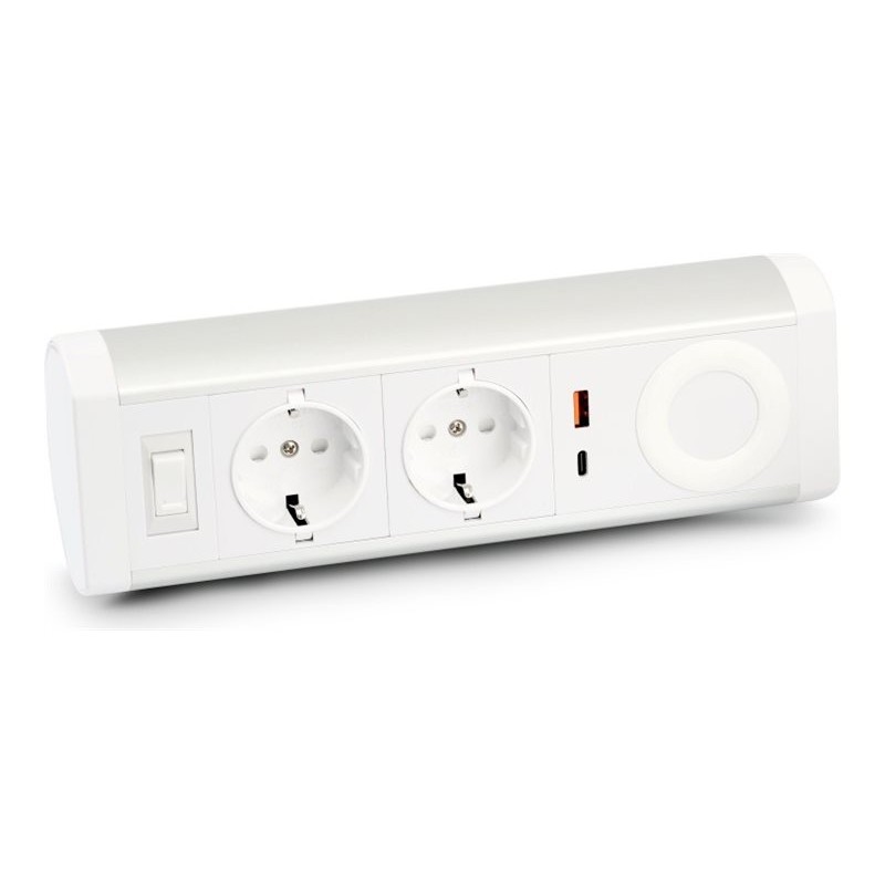 POWEE DESK: DOUBLE EU Pwr SOCKET w 1 USB POWEE DESK: DOUBLE EU Pwr SOCKET w 1 USB