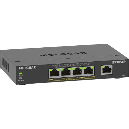 NETGEAR GS305EP Géré L2 L3 Gigabit Ethernet (10 100 1000) Connexion Ethernet, supportant l'alimentation via ce port (PoE) Noir