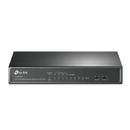 TP-Link TL-SF1008P Non-géré Fast Ethernet (10 100) Connexion Ethernet, supportant l'alimentation via ce port (PoE) Noir