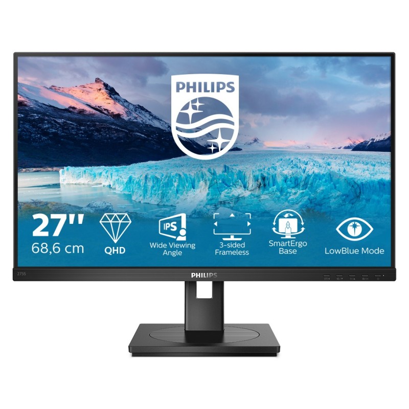 Philips S Line 275S1AE/00 écran plat de PC 68,6 cm (27") 2560 x 1440 pixels 2K Ultra HD LCD Noir