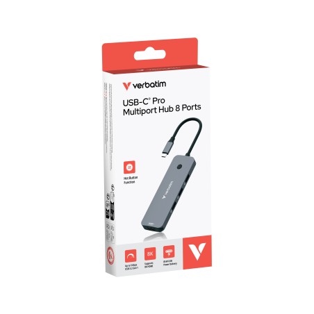 Verbatim CMH-08 USB Type-C 5000 Mbit/s Argent