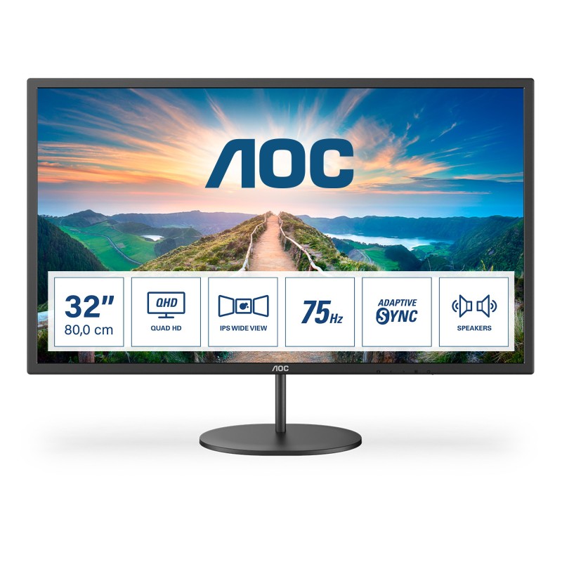 AOC V4 Q32V4 écran plat de PC 80 cm (31.5") 2560 x 1440 pixels 2K Ultra HD LED Noir AOC V4 Q32V4 écran plat de PC 80 cm (31.5") 2560 x 1440 pixels 2K Ultra HD LED Noir