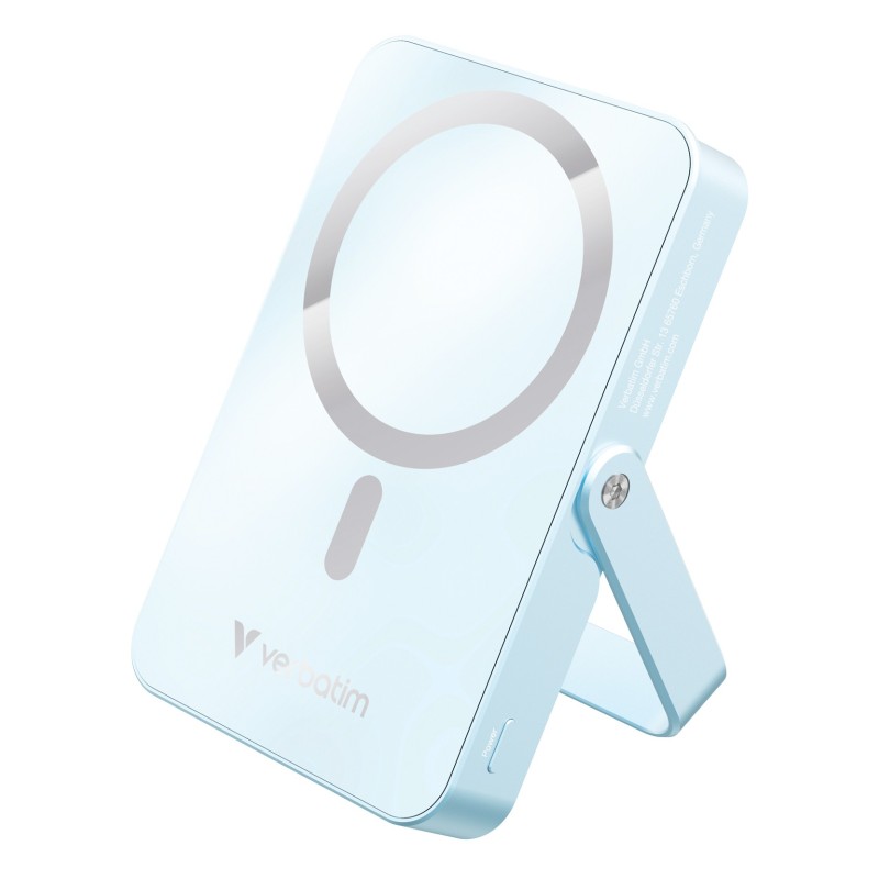 Verbatim Charge 'n' Go Magnetic Wireless Lithium Polymère (LiPo) 10000 mAh Recharge sans fil Bleu