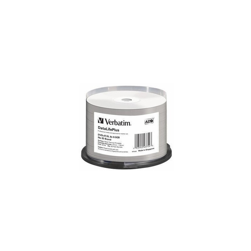 Verbatim DataLifePlus 8,5 Go DVD+R DL 50 pièce(s) Verbatim DataLifePlus 8,5 Go DVD+R DL 50 pièce(s)