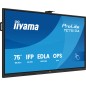 iiyama TE7513A-B2AG Écran d'affichage dynamique Écran plat interactif 190,5 cm (75") Wifi 500 cd/m² 4K Ultra HD Noir Écran