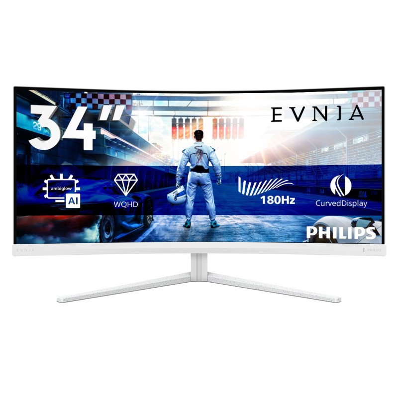 Philips Evnia 5000 34M2C5501A/00 écran plat de PC 86,4 cm (34") 3440 x 1440 pixels Wide Quad HD LCD Blanc