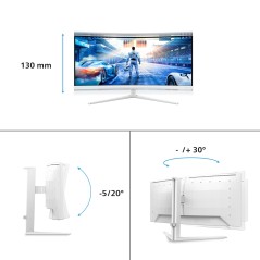 Philips Evnia 5000 34M2C5501A 00 écran plat de PC 86,4 cm (34") 3440 x 1440 pixels Wide Quad HD LCD Blanc