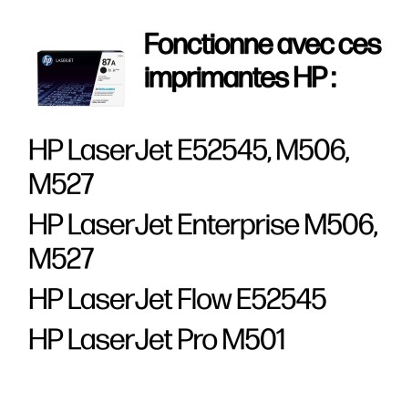 HP 87A toner LaserJet noir authentique