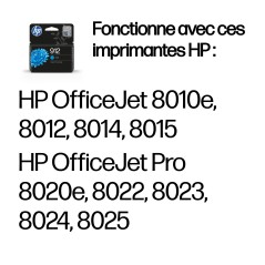 HP 912 Cartouche d'encre cyan authentique
