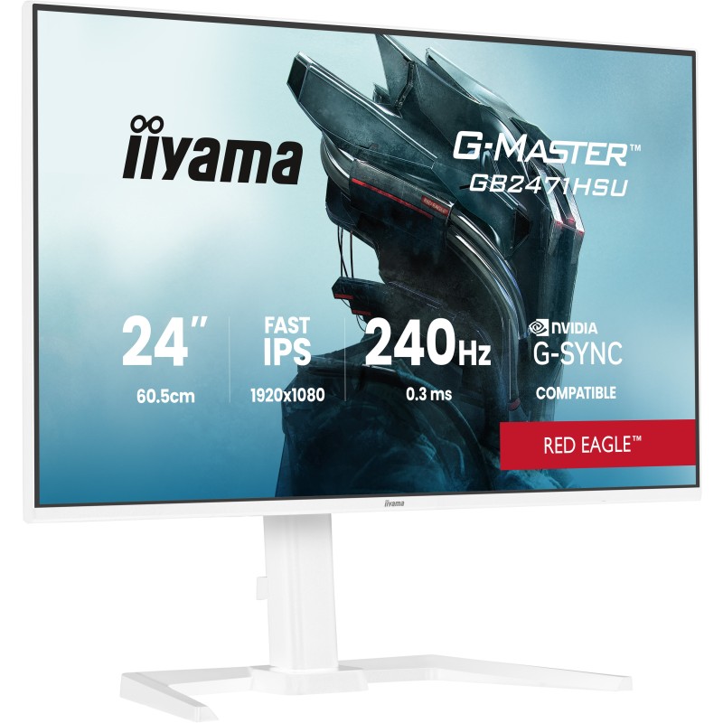 iiyama G-MASTER GB2471HSU-W1 écran plat de PC 60,5 cm (23.8") 1920 x 1080 pixels Full HD LED Blanc
