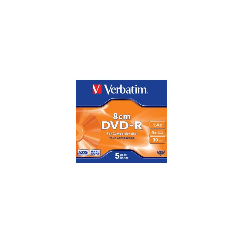 Verbatim DVD-R 8cm 1,4 Go 5 pièce(s) Verbatim DVD-R 8cm 1,4 Go 5 pièce(s)