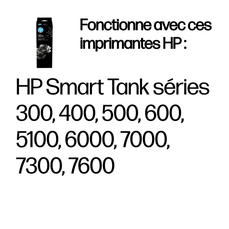 HP Bouteille d'encre noire authentique 32XL (135 ml)