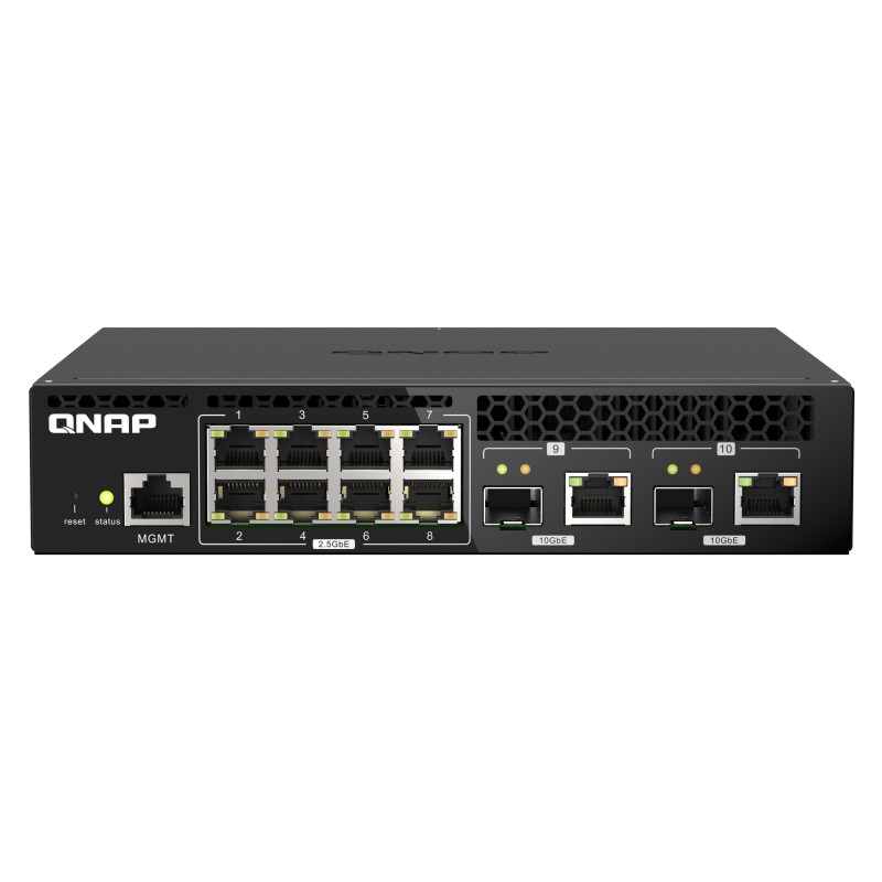QNAP QSW-M2108R-2C commutateur réseau Géré L2 2.5G Ethernet (100/1000/2500) Connexion Ethernet, supportant l'alimentation via