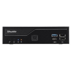 Shuttle Slim PC DH610, S1700, 1x HDMI, 2x DP, 1x 2.5", 2x M.2, 2x LAN (Intel 1G + 2.5G), 2x COM, fonctionnement permanent 24 7,