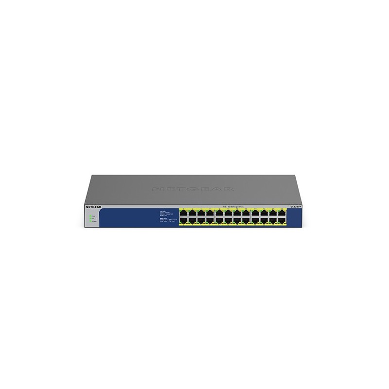 NETGEAR GS524PP Non-géré Gigabit Ethernet (10/100/1000) Connexion Ethernet, supportant l'alimentation via ce port (PoE) Gris