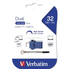 Verbatim Clé USB à double connectique de type C USB 3.0 32 Go