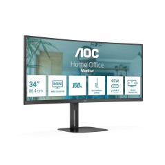 AOC V5 CU34V5C/BK écran plat de PC 86,4 cm (34") 3440 x 1440 pixels Wide Quad HD LED Noir