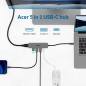 Acer 5in1 Type C Dongle Avec fil USB 3.2 Gen 1 (3.1 Gen 1) Type-C Argent Acer 5in1 Type C Dongle Avec fil USB 3.2 Gen 1 (3.1 Gen 1) Type-C Argent
