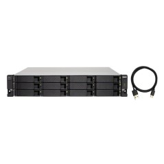 QNAP TL-R1200C-RP Boîtier de disques de stockage Boîtier disque dur/SSD Noir, Gris 2.5/3.5"