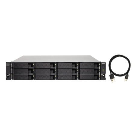 QNAP TL-R1200C-RP Boîtier de disques de stockage Boîtier disque dur/SSD Noir, Gris 2.5/3.5"