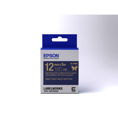 Epson Ruban satin pour étiqueteuse LK-4HKK Or/Marine 12 mm (5 m)