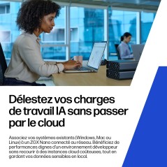 HP ZGX Nano G1n AI GB10 128 Go LPDDR5x-SDRAM 4 To SSD linux Mini PC Station de travail AI Workstation, AI PC Noir