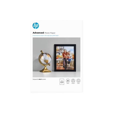 HP Papier photo à finition glacée Advanced, 250 g m2, A4 (210 x 297 mm), 25 feuilles