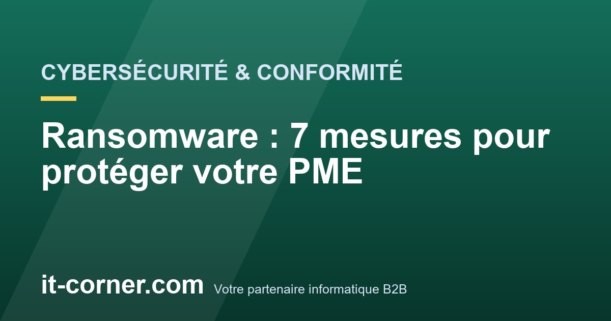 Ransomware : 7 mesures pour protéger votre PME