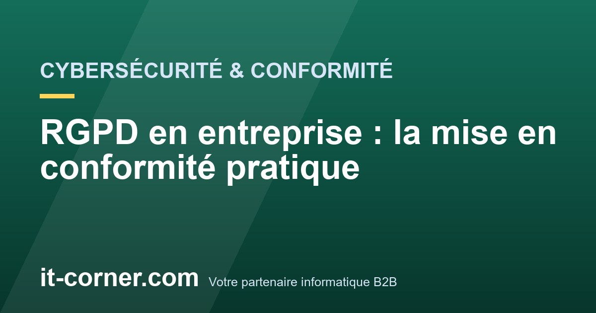RGPD en entreprise : la mise en conformité pratique